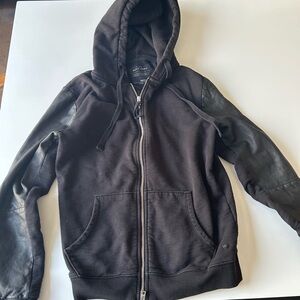 All Saints Men's Black Zip-Up Sweater